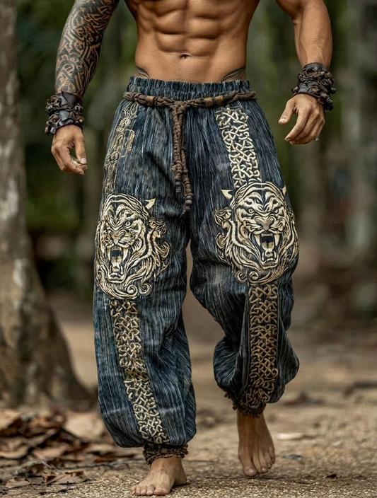 Men's Viking Tiger Totem Celtic Nordic Retro Pants