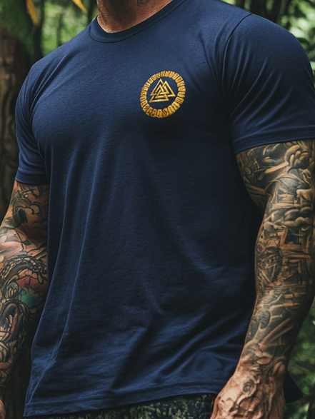 Men's Casual Valhalla Viking Warrior Totem T-shirt