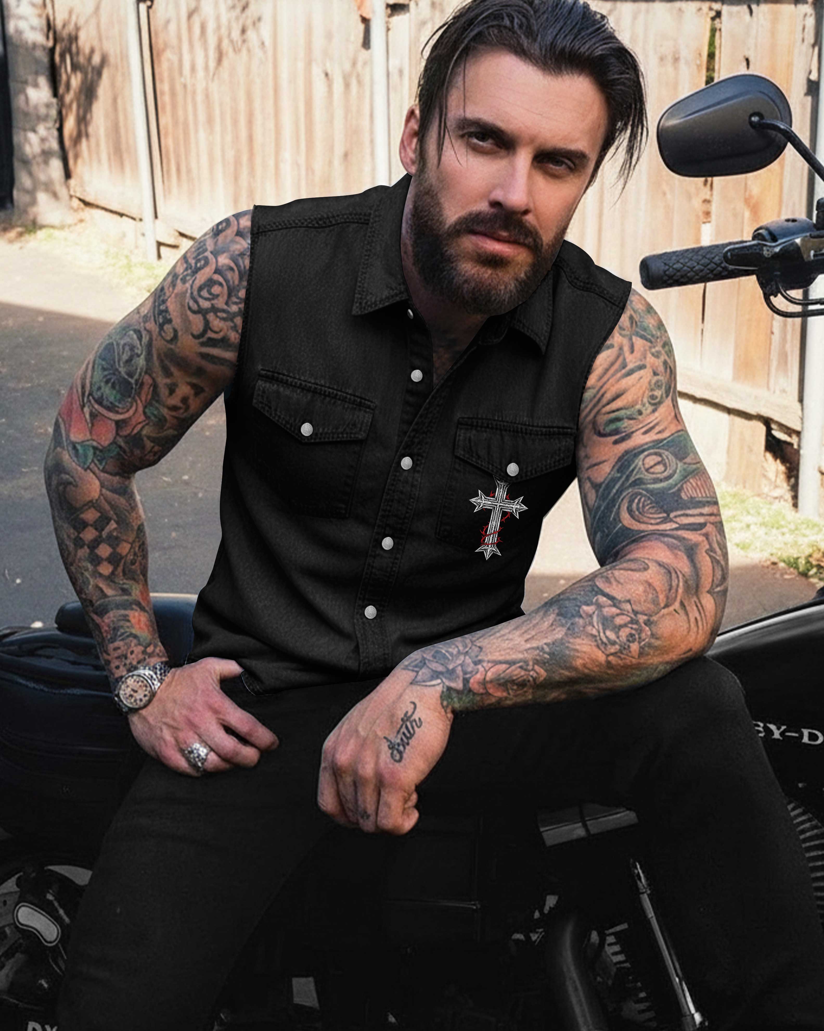 Heaven's Road For Sleevesless Denim T-Shirt