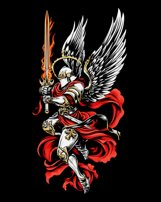 Archangel Michael Flaming Sword T-Shirt