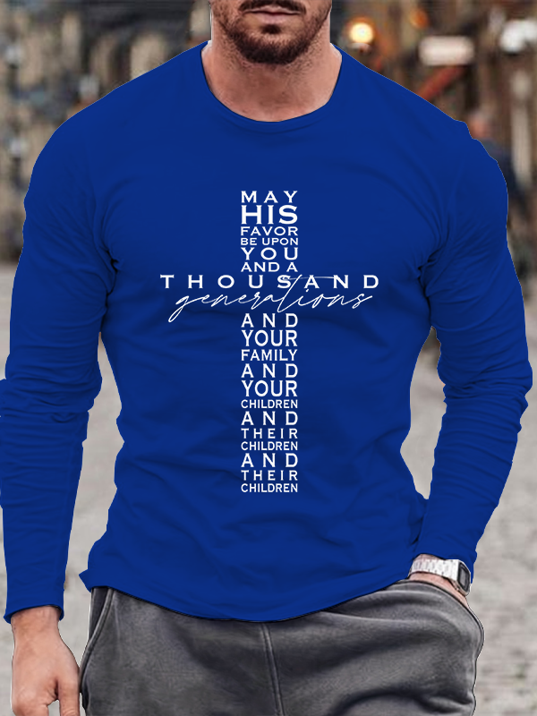May His Favor Cross Long Sleeve T-Shirt