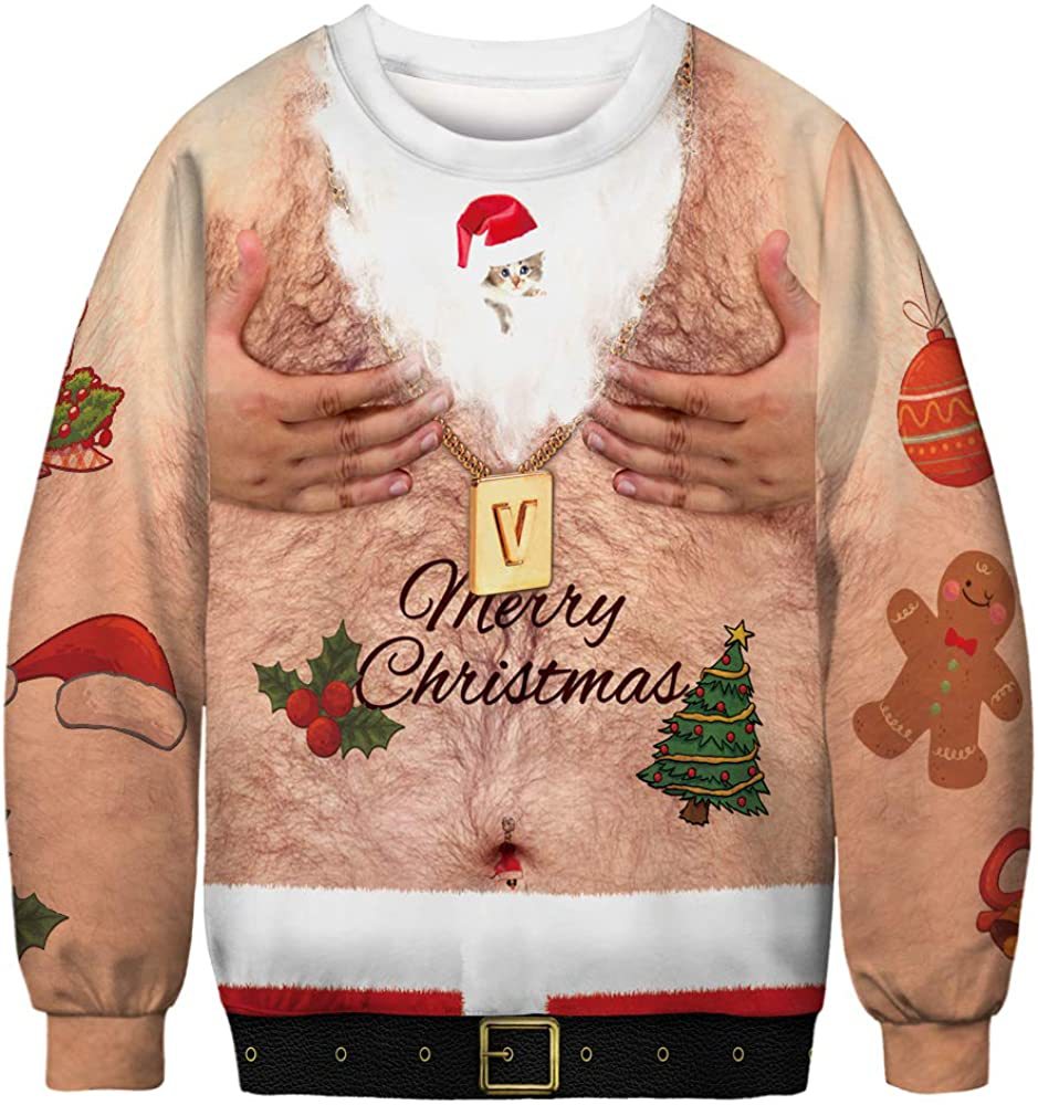 Unisex 3D Fun Spoof Printed Christmas Sweatshirt