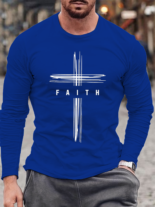 Faith Cross Jesus God Christian Cotton Long Sleeve T-Shirt