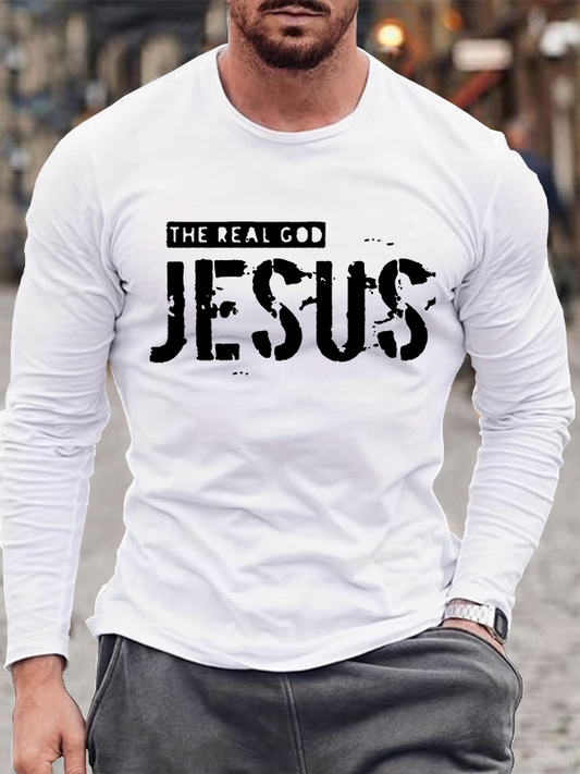 The Real God Jesus Jesus God Christian Cotton Long Sleeve T-Shirt