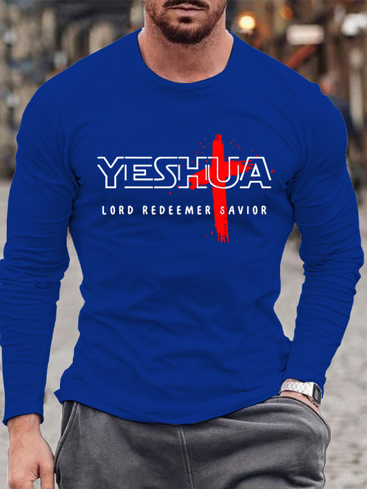 Yeshua Lord Redeemer Savior Jesus God Christian Cotton Long Sleeve T-Shirt