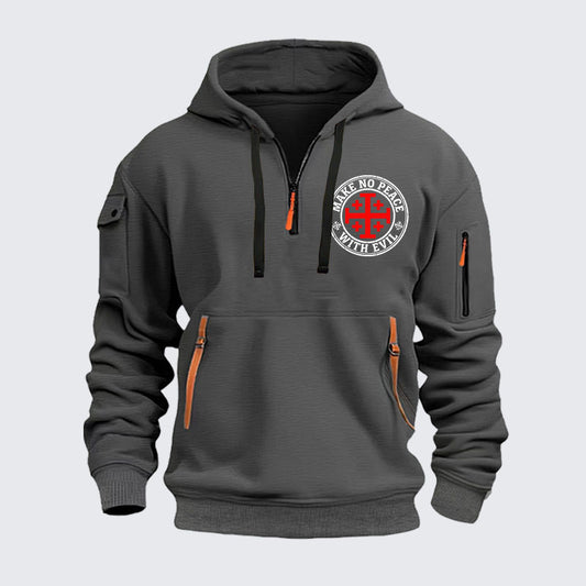 Zipper Hoodies - Make No Peace with Evil Knight Templar Jerusalem Cross