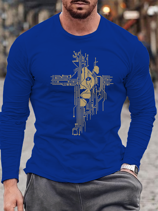 Digital Redemption Jesus God Christian Cotton Long Sleeve T-Shirt
