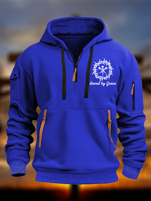 Saved By Grace Jesus God Christian Zipper Hoodies