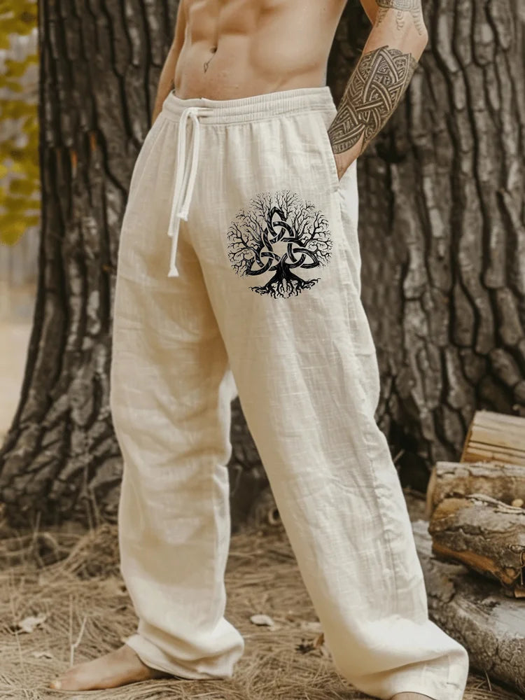 Men's Vintage Viking Celtic Inspired Emblem Art Pants