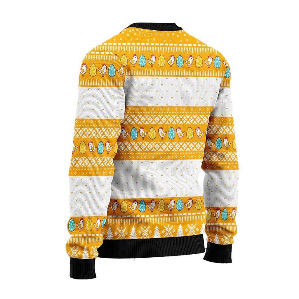 Unisex Vintage Wonderful Time Chicken Print Crew Neck Ugly Christmas Sweatshirt
