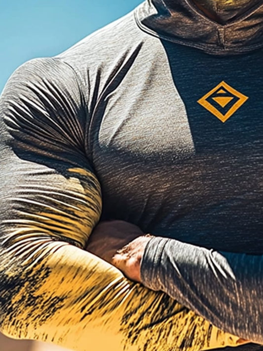 Men's Outdoor Sun Protection Breathable Cool Hooded Sun Protection Long Sleeve Top