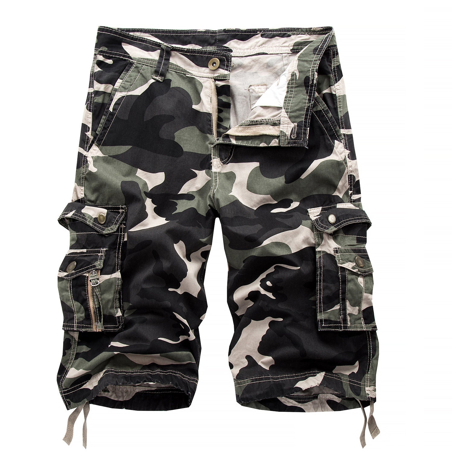 Manlyflex Men's outdoor camouflage cargo shorts