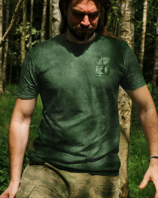 I've Got Hunting In My Veins And Jesus In My Heart Green T-Shirt