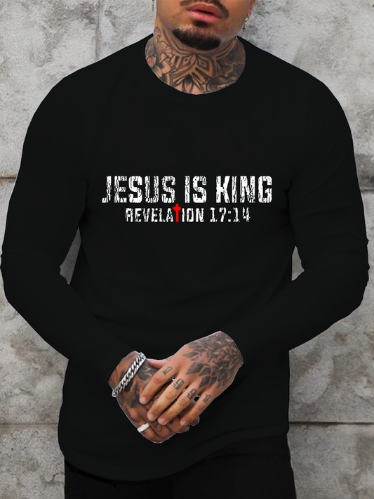 Jesus Is King Revelation 17:14 Christian Cotton Long Sleeve T-Shirt