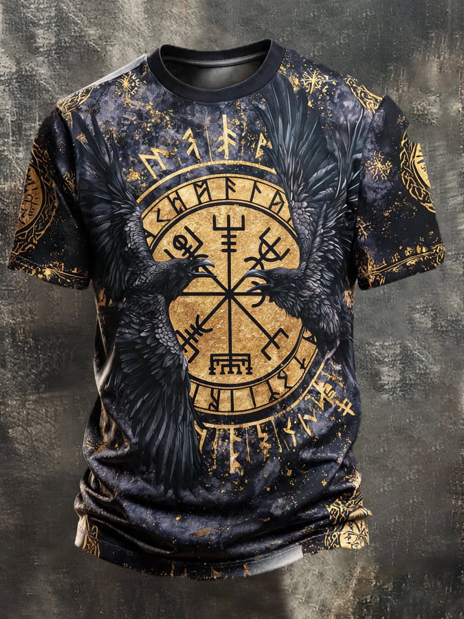 Men's Vintage Viking-Print T-Shirt