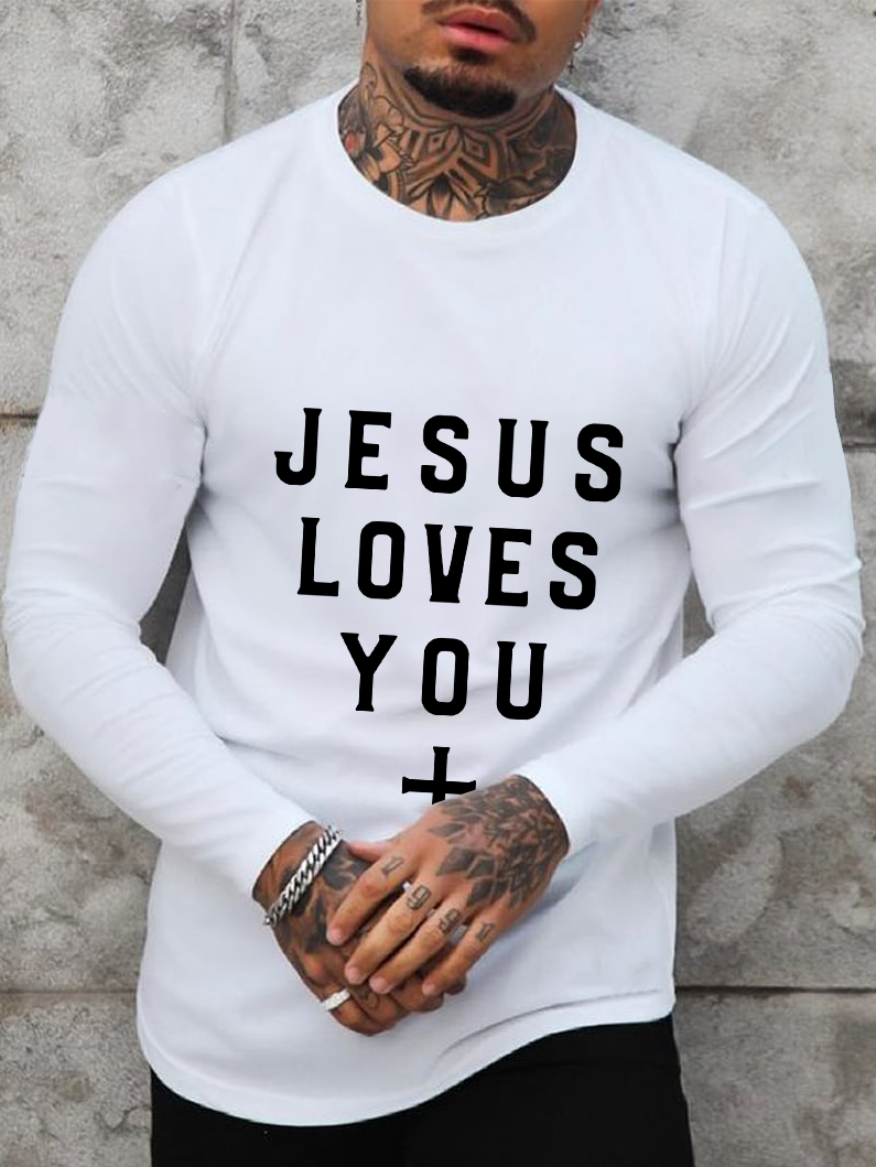 Jesus Loves You, Men's Long Sleeve T-Shirt