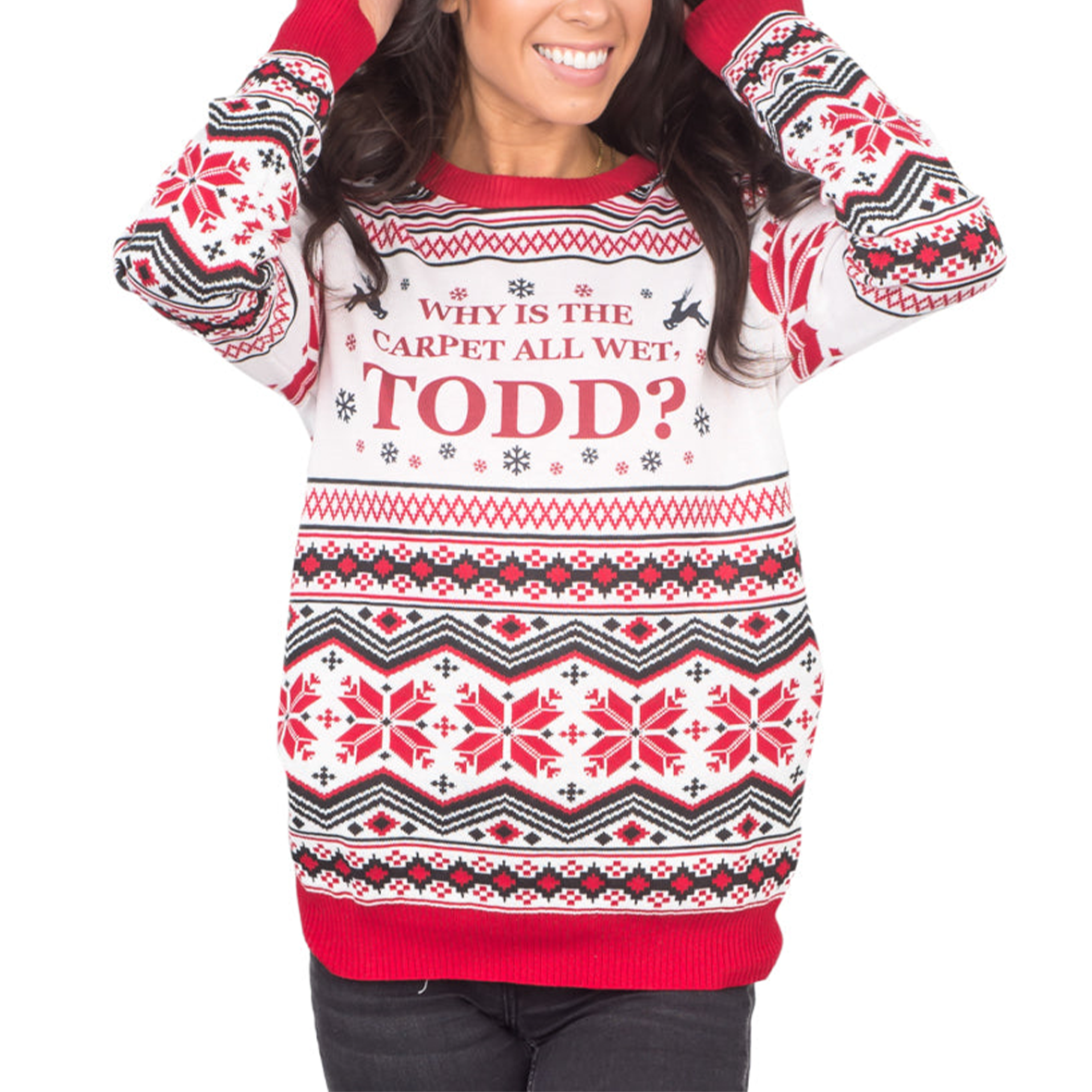Unisex Print Crew Neck Ugly Christmas Sweatshirt