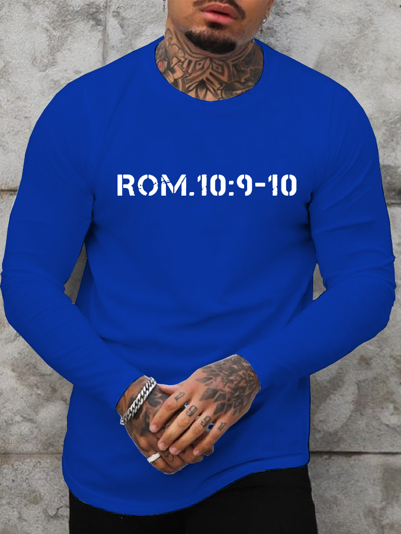 Romans 10:9-10 Jesus God Christian Cotton Long Sleeve T-Shirt