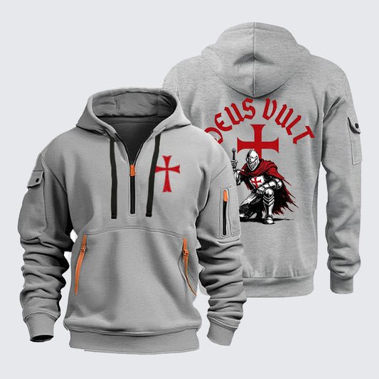 Zipper Hoodies - Templar Knight Crusader Deus Vult
