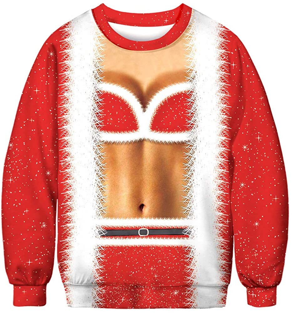 Unisex 3D Fun Spoof Printed Christmas Sweatshirt
