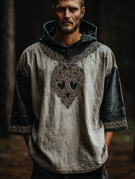 Viking Style Inspired Celtic Tree Of Life Totem Printed Unisex Casual Hoodie