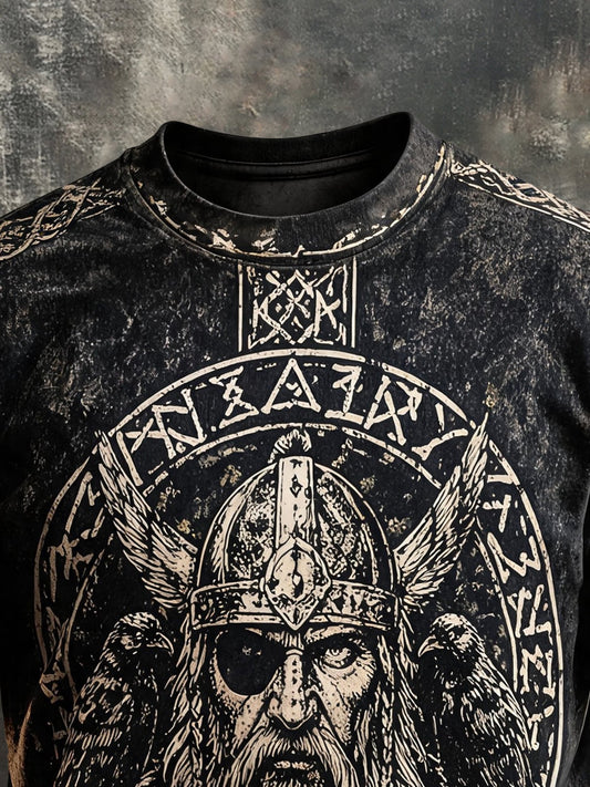 Men's Vintage Viking-Print T-Shirt