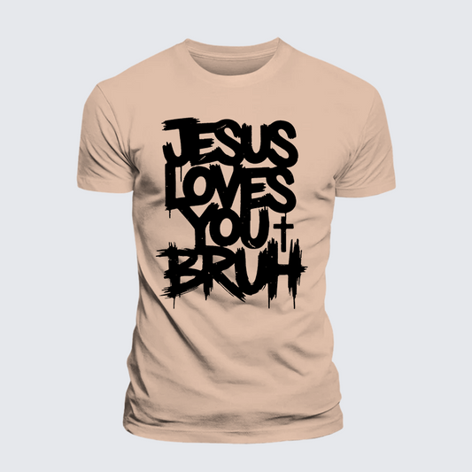 Luxe Mercerized Cotton Tee - Jesus Loves You Bruh