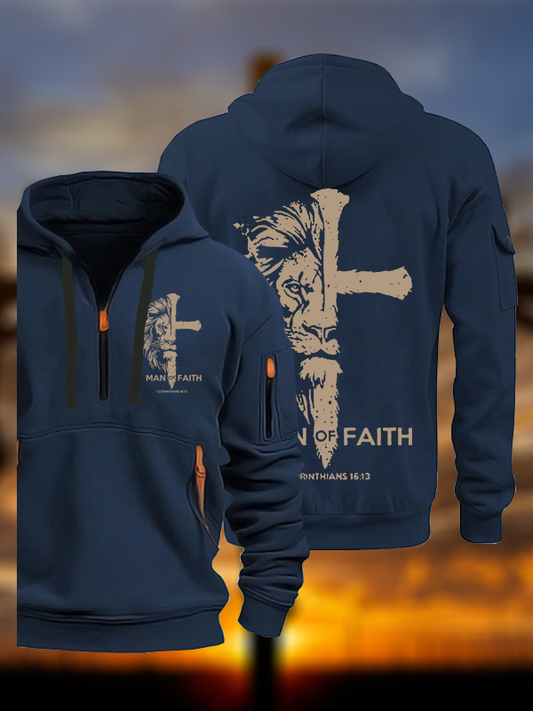 Man of Faith Jesus God Christian Zipper Hoodies