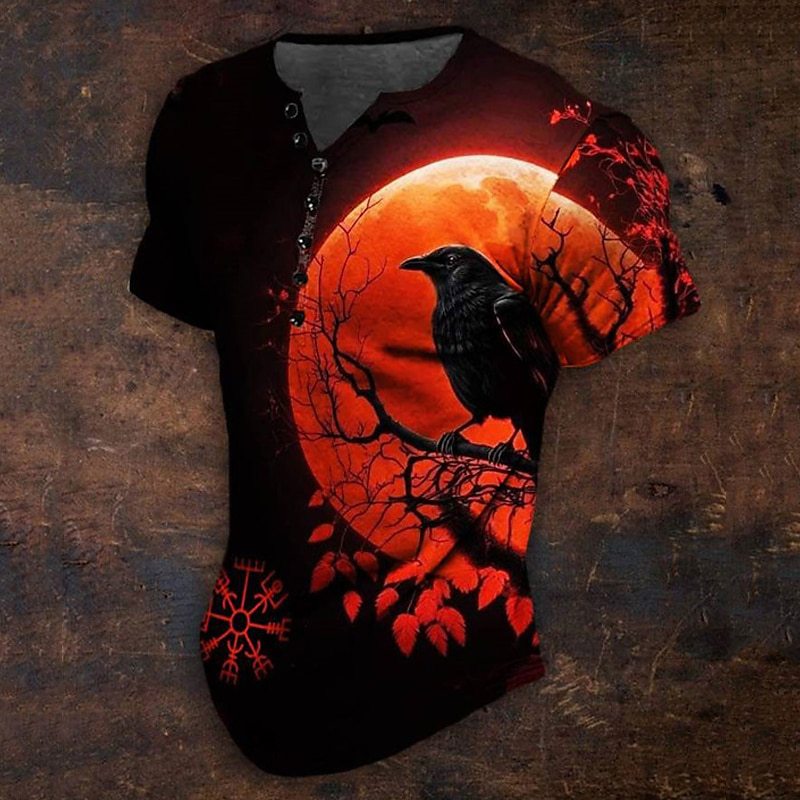 Raven Viking Daily Retro Vintage Classic Men's 3D Printed T-Shirt
