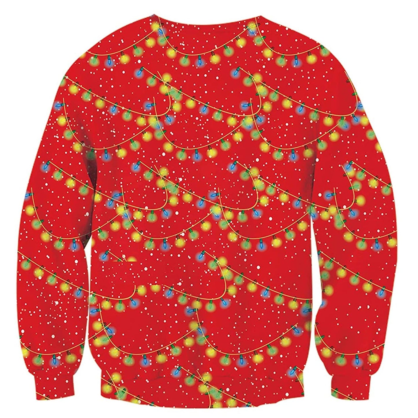 Christmas Lights Print Ugly Christmas Sweatshirt