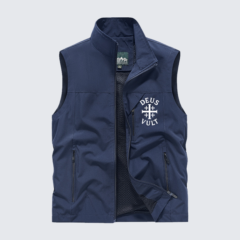 Deus Vult Jesus God Christian Outdoor Quick-dry Vest
