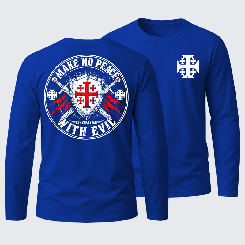 Make No Peace With Evil Cotton Long Sleeve T-Shirt