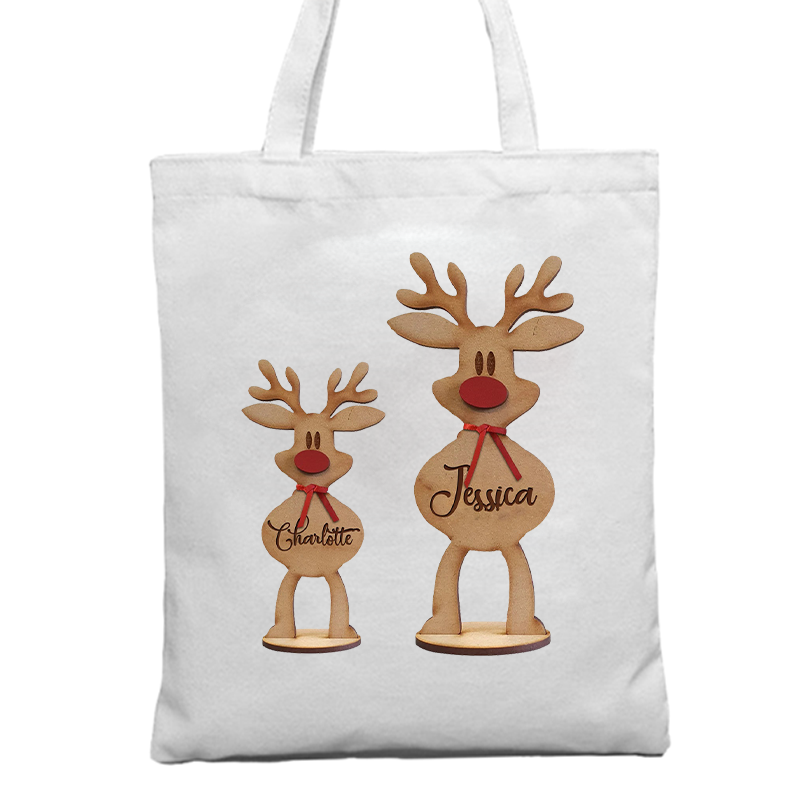 Moose Christmas Gift Tote Bag Canvas Bag
