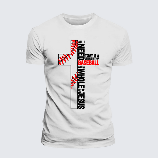 Luxe Mercerized Cotton Tee - I Need Baseball And Jesus