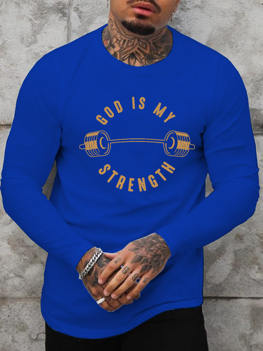 God Is My Strength Cotton Long Sleeve T-Shirt