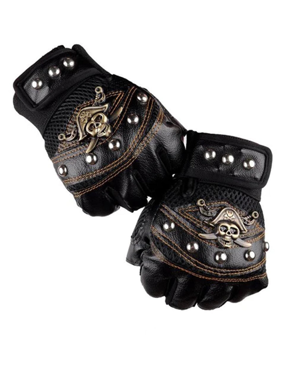 Outdoor Non-slip Wear-resistant Half-finger Pirate Head Gloves