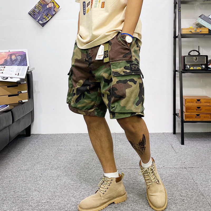Classic Camo Men's Japanese Multi-pocket Design Outdoor Shorts