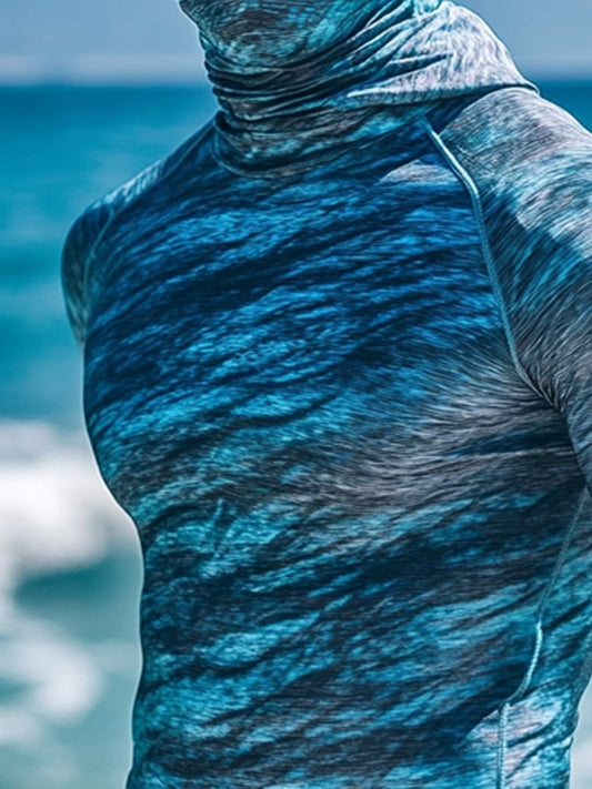 Men's Outdoor Sun Protection Breathable Cool Hooded Sun Protection Long Sleeve Top
