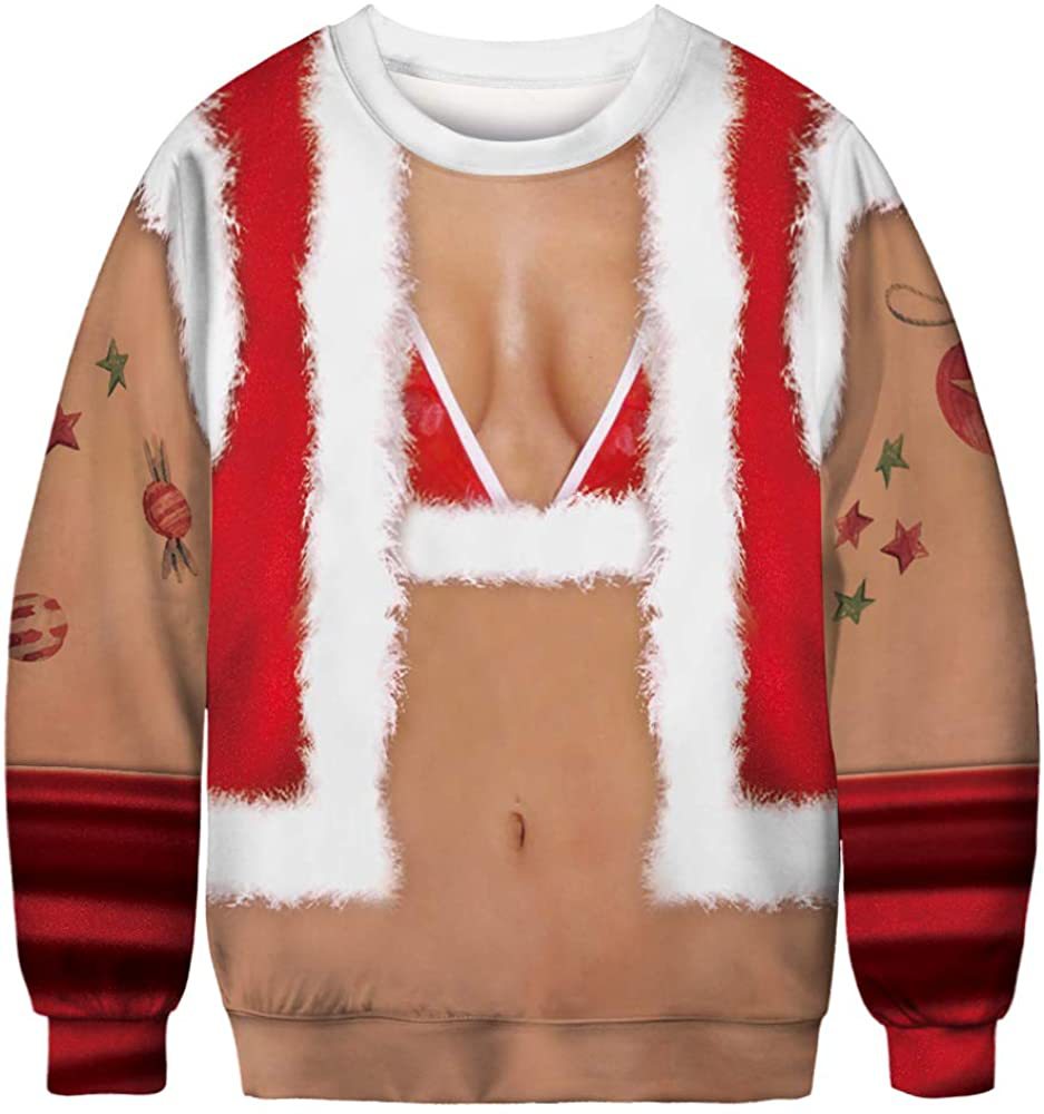 Unisex 3D Fun Spoof Printed Christmas Sweatshirt