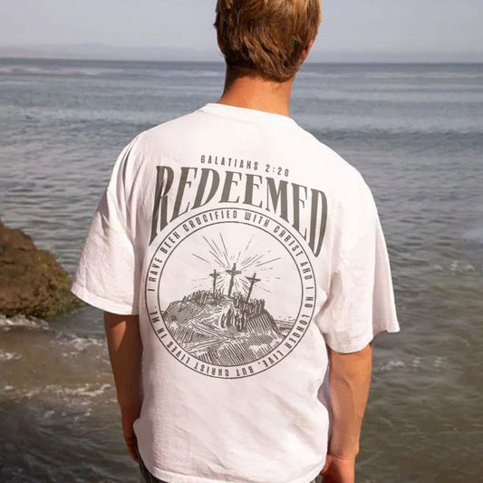 Galatians 2:20 Redeemed Printed Men's T-shirt