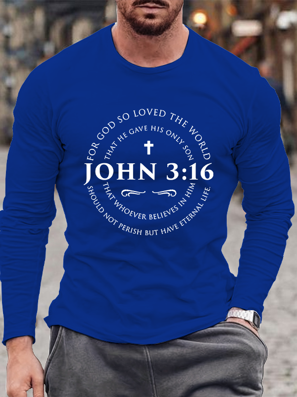 John 3:16 Cotton Crew Neck Long Sleeve