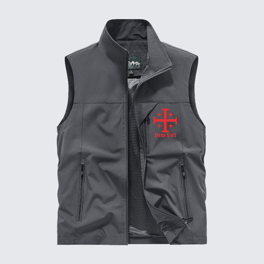 Jerusalem Cross Deus Vult Jesus God Christian Outdoor Quick-dry Vest