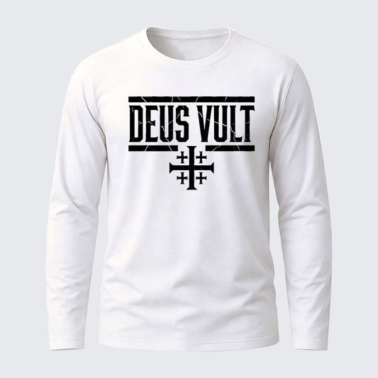 Deus Vult Cotton Long Sleeve T-Shirt