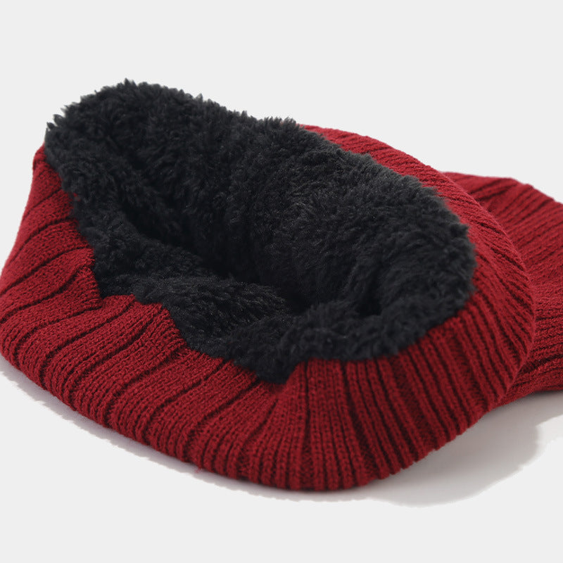 Unisex Christmas Hat, Scarf, Gloves And Velvet Knitted Suit