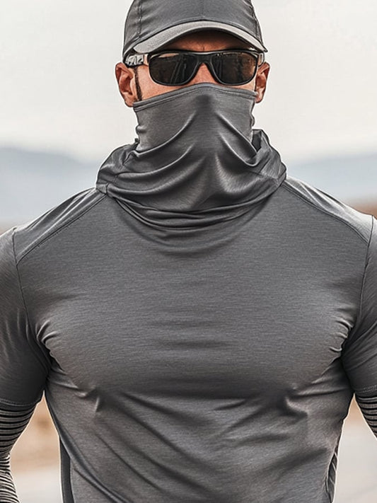 Men's Outdoor Sun Protection Breathable Cool Hooded Sun Protection Long Sleeve Top