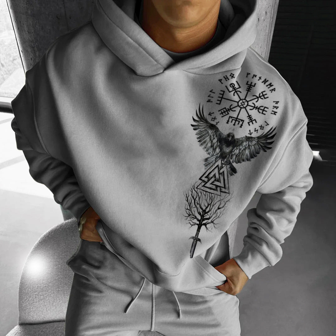 Valkyrie Vintage Spell Raven Totem Oversize Hoodie