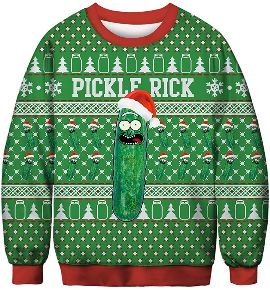 Unisex 3D Cucumber Can Print Christmas Sweatshirt
