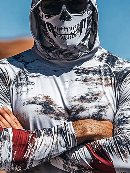 Men's Outdoor Sun Protection Breathable Cool Hooded Sun Protection Long Sleeve Top