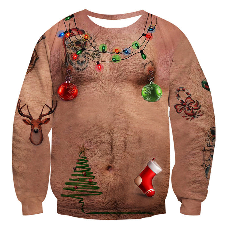 Unisex 3D Fun Spoof Printed Christmas Sweatshirt