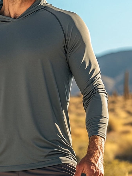 Men's Outdoor Sun Protection Cool Hooded Sun Protection Long Sleeve Top